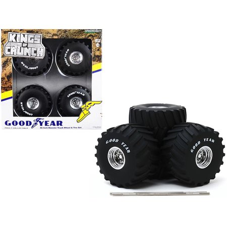 GREENLIGHT 66 in. Monster Truck Goodyear Wheels & Tires 6 Piece Set Kings of Crunch 1 by 18 13547
